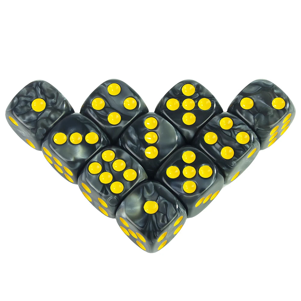 16MM Round Corner Game Dice Set 6-Sided Marble Acrylic Dices for  Tabletop Game Gambling Entertainment Party