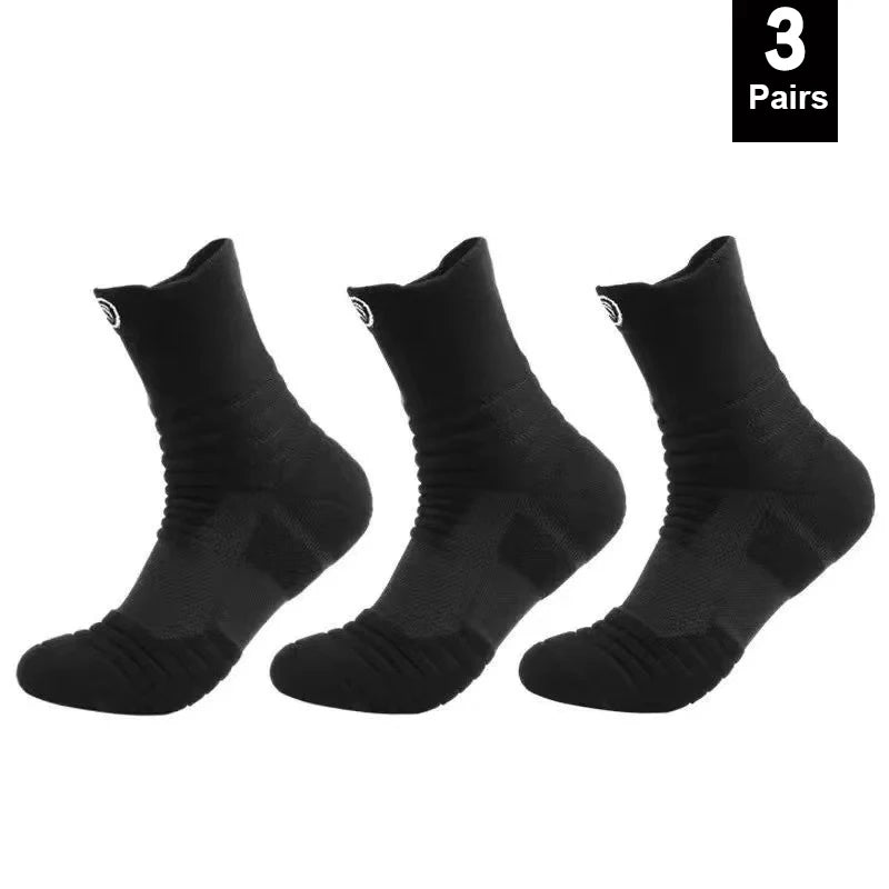 1/3pairs/Lot Men's Socks Compression Stockings Breathable Basketball Sports Cycling running Towel Socks High Elastic Tube Socks