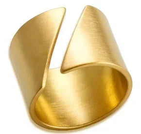 Shiny Crystal High End Non Tarnish Fashion Geometric Open Gold Plated Stainless Steel Rings for Women Wedding Ring Jewelry Gifts