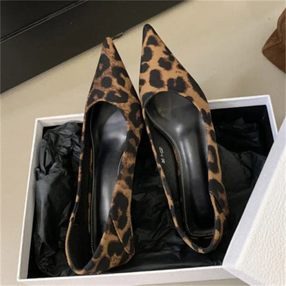 Eilyken Spring Design Leopard Print Woman Pumps Pointed Toe Thin Low Heels Elegant Party Female Shoes Zapatos De Mujer