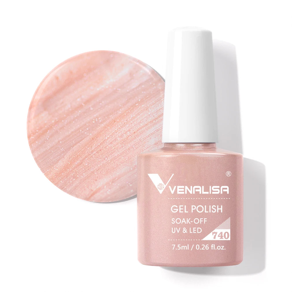 Venalisa HEMA TPO FREE Nail Gel Polish Glitter Gorgeous Full Coverage Soak Off UV LED French Nail Jelly Pink Nude Collection