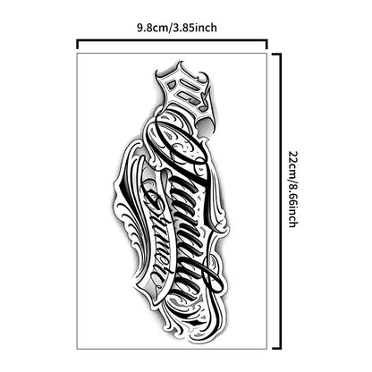 1Pc Handwritten Font Arm Waterproof Temporary Tattoo, Long-Lasting 1-2 Weeks, Realistic Semi-Permanent Fake Tattoo For Arm, Leg.