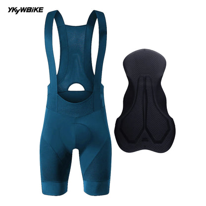 YKYWBIKE Men's Cycling Bib Shorts Road Bike Bibs Bicycle Tights Cycling MTB Bib Pants  with 6 Hours Padded Belgium Padding