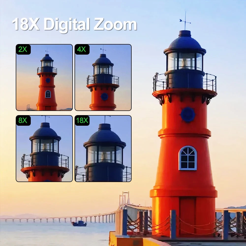 4K Digital Camera 64MP 3.0 Inch Rotatable Screen 18X Digital Zoom WiFi Vlog Camcorder Retro Video Recorder YouTub Webcam Cameras