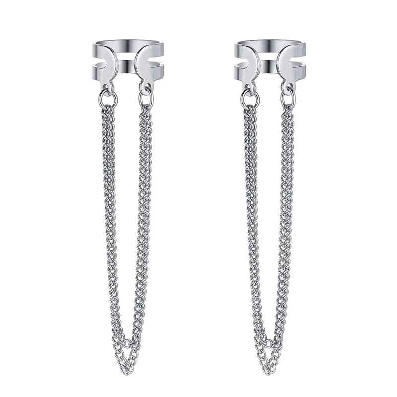 Gold Silver Color Leaves Clip Earring for Women Men Creative Simple C Ear Cuff Non-Piercing Ear Ear Clip Set Trendy Jewelry Gift