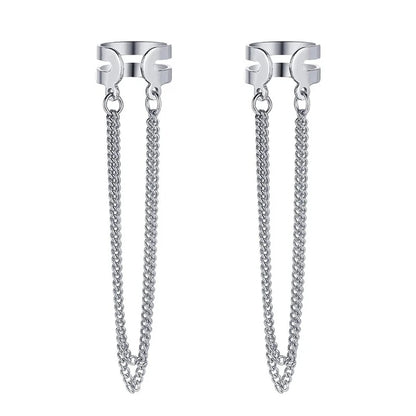 Gold Silver Color Leaves Clip Earring for Women Men Creative Simple C Ear Cuff Non-Piercing Ear Ear Clip Set Trendy Jewelry Gift