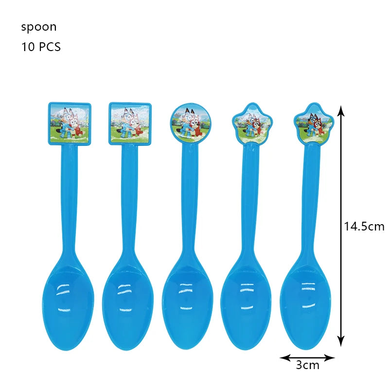 New Bluey Birthday Party Decoration Latex Balloons Bingo Aluminum Film Balloon Disposable Tableware Kids Event Supplies Backdrop