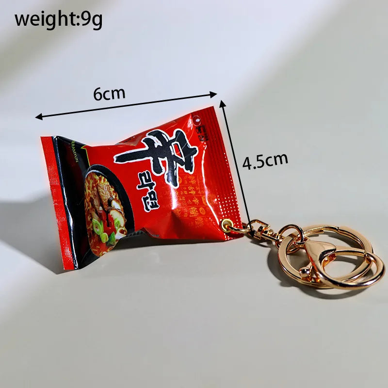 Yupsk Simulation Instant Noodles Keychain Korean Food Bag Pendant Turkey Noodle Creative Bag Accessories Christmas Gift
