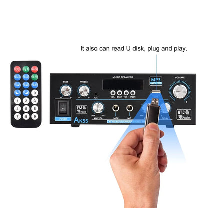 AK55 HiFi-Digitalverstärker Kanal 2.0 Bluetooth Surround Sound AMP Max Power 90Wx2 Lautsprecher für Heimauto BT 5.0 Audio AMP