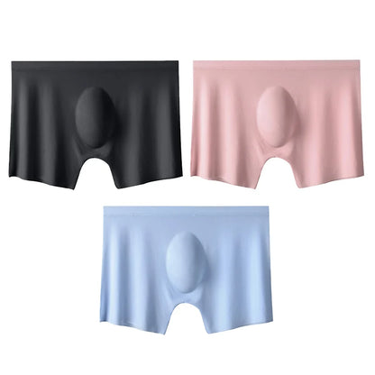 3Pcs/Lot Men's Summer Ultra-thin Boxers Briefs Ice Silk Seamless Underwear Sexy Lingerie Underpants Shorts Breathable Panties