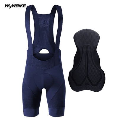 YKYWBIKE Men's Cycling Bib Shorts Road Bike Bibs Bicycle Tights Cycling MTB Bib Pants  with 6 Hours Padded Belgium Padding
