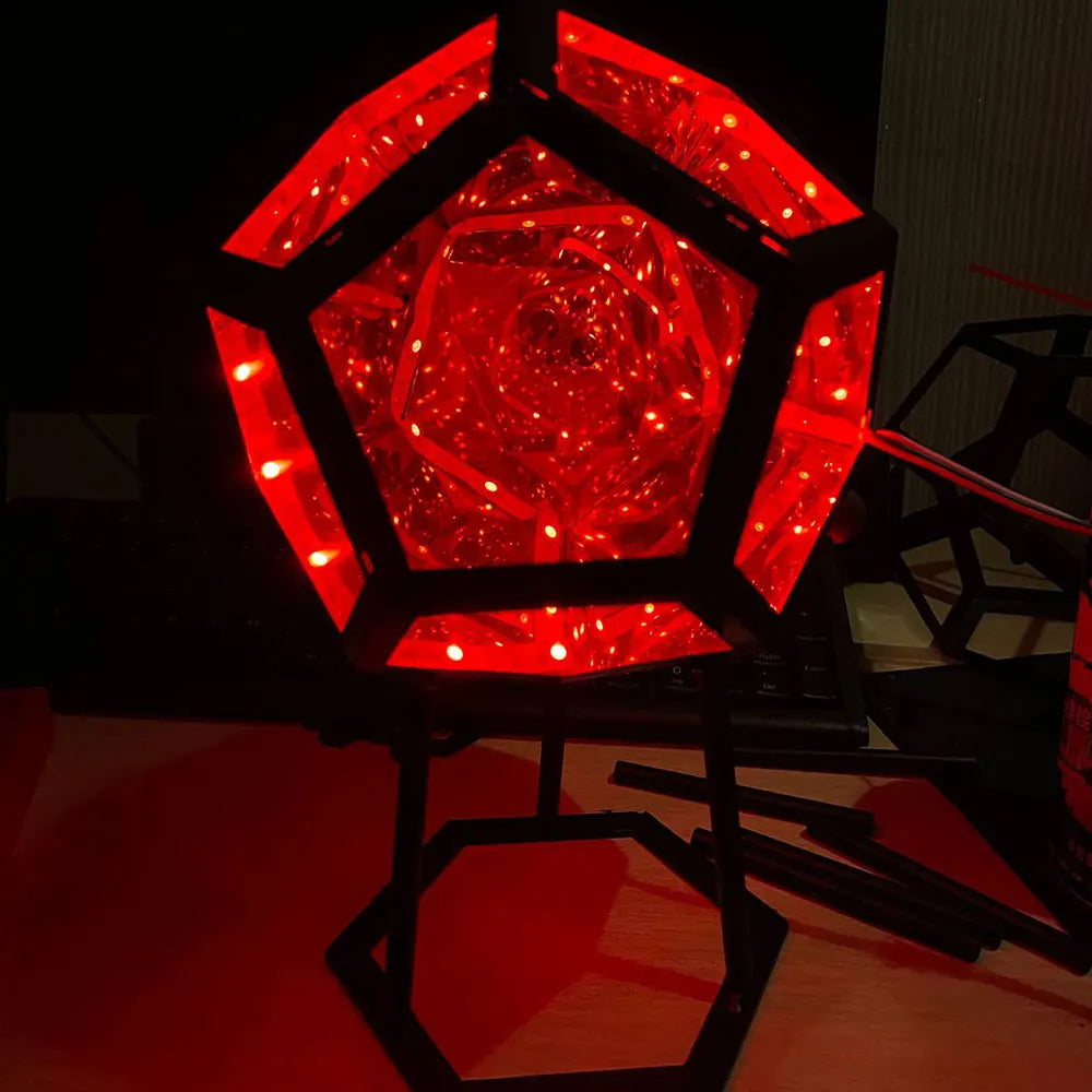 Novelty LED Night Light Creative Cool Space Infinite Dodecahedron LED Night Light Furniture Decoration Atmosphere Lamp