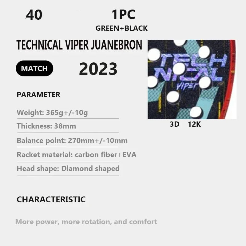 Professional Padel Tennis Racket Carbon Fibre Composite Diamond Shaped EVA Laminated Foam HPS Fengdong 3D SPIN Sports Racquet