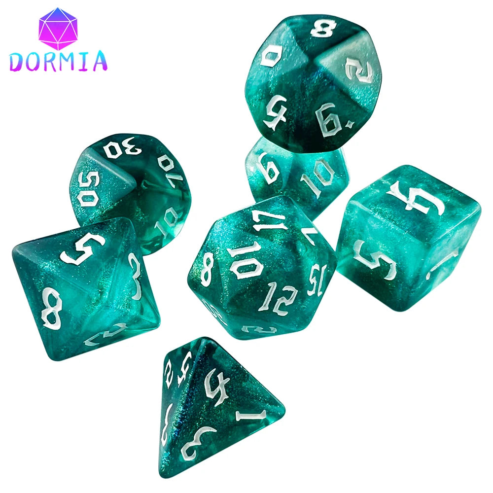 Dice Games TRPG DND Dice Set Most POP Multi Colours Amazing Retro Font Style And Pattern For Souvenirst Entertainment Board Game