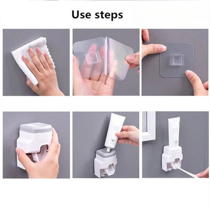 Wall Mount Automatic Toothpaste Dispenser Bathroom Supplies Toothpaste Squeezer Toothbrush Holder toothpaste squeezer