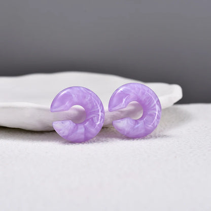 1 Pair Simple Round Circle Clip Earrings For Women C Shape Acrylic Red Blue Black Pink No Pierced Cartilage Lightweight Ear Cuff