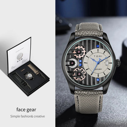 TOMI Men's Gift Box Combination Set Watch Luxury and Simple Business Detachable Strap Quartz Watch Men's Watch Festival Gift