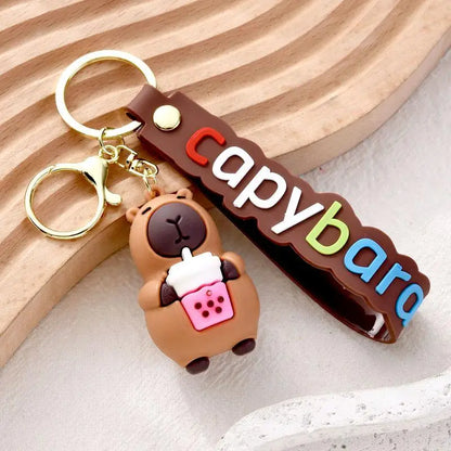 Gentle Animal Capybara Keychains for Accessories Bag Shadow Goofy Cartoon Keyrings Jewelry Fans Friends Gifts NEW