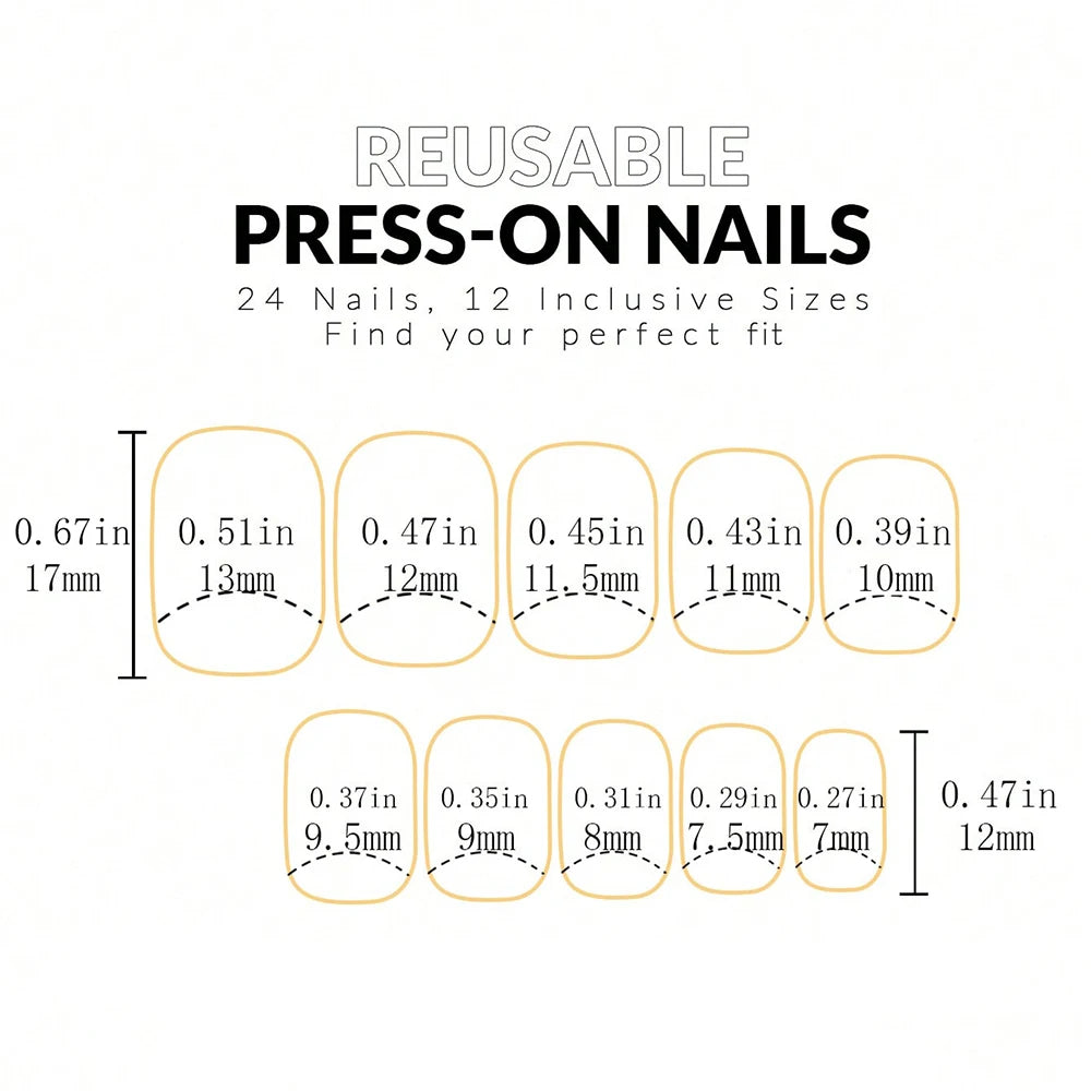ARTAUG 24PCS Short Press On Nails Square Pink Fingertip White French Trim Press On Nails Full Cover Fake Nails Set Nail