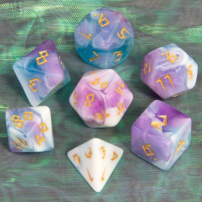 DND Polyhedral Dice Set - 7 Pieces Acrylic Mixed Colour Glitter Games Dice  for Souvenirst Entertainment RPG Board Game