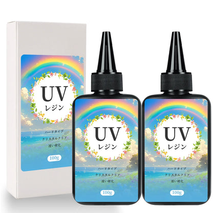 UV Resin 100-300g/random molds 5pc - Upgraded Hard Type Crystal Clear Ultraviolet Curing UV Epoxy Resin for Craft Jewelry Making