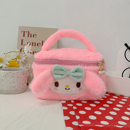New Kawaii Sanrio Kuromi MyMelody Kirby Cartoon Anime Plush Bag Cute Handbag Cosmetics Bag Sundries Storage Case Girl Gift