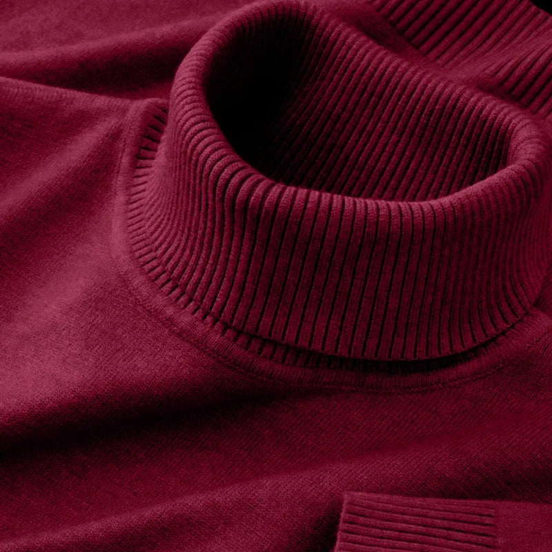 2025 New Mens Knitted Sweaters Solid Color Turtleneck Breathable Pullovers Warm Outdoor Basic Streetwear autumn Business Tops