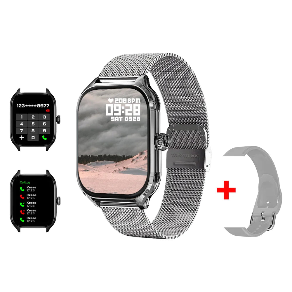 KESHUYOU H9 2025 Smart Watch 2.01-inch HD Display Receive Make Calls Message Preview Sport Mode Weather Forecast Smart Watch