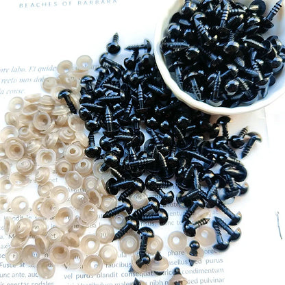 50/100pcs Eyeball Black Plastic Plush Safety Eyes Amigurumi for Toys Kids Diy Craft Funny Toy Eyes Animal Doll Accessorie 5-14mm