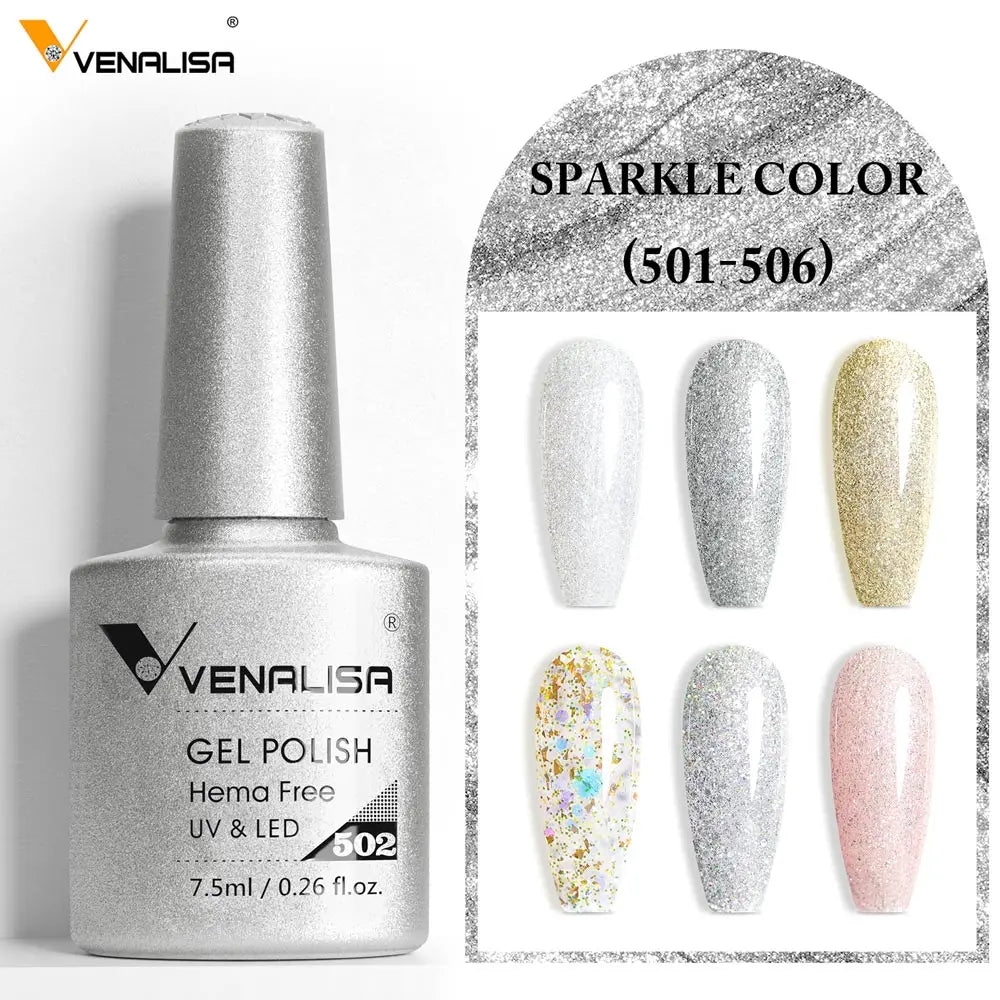 Venalisa HEMA TPO FREE Nail Gel Polish Glitter Gorgeous Full Coverage Soak Off UV LED French Nail Jelly Pink Nude Collection