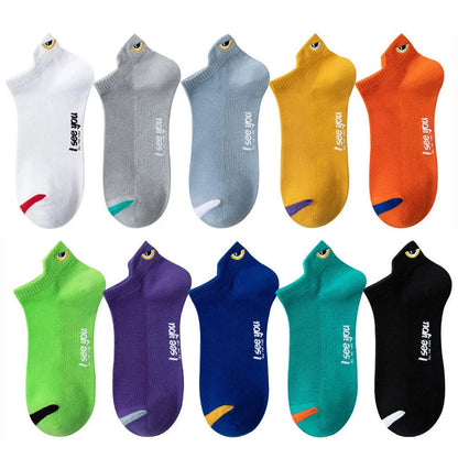 5/10 Pairs Man Short Socks Ankle Boat Socks Breathable Casual Athletic Socks Women Summer Thin Low-Cut Male Socks