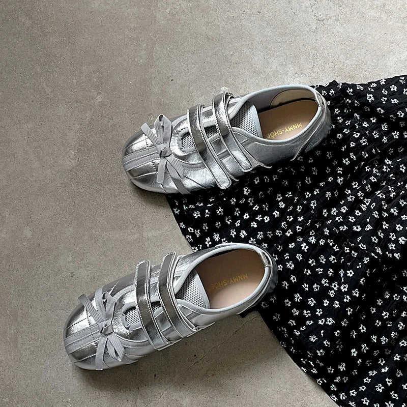 2025 New Spring Mary Jane Cross Strap Flats Shoes Women Fashion Elegant Round Toe Ladies Comfort Soft Sole Ballerinas Shoes