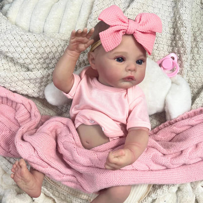 18inch Reborn Baby Doll Meadow Girl Full Vinyl Body 100% handmade 3D Skin Collectible Art Doll Toy Birthday Christmas Gift