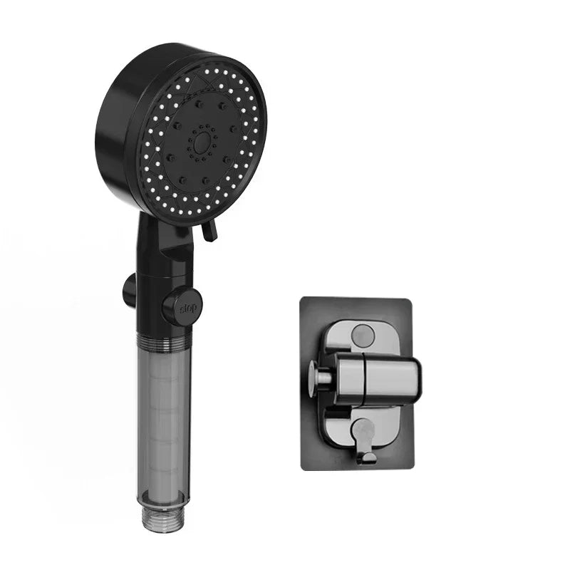 10 Spray One Touch Stop Filtered Shower Head High-Pressure Handheld Water Saving Showerhead Fall Resistance Bath Shower Nozzle