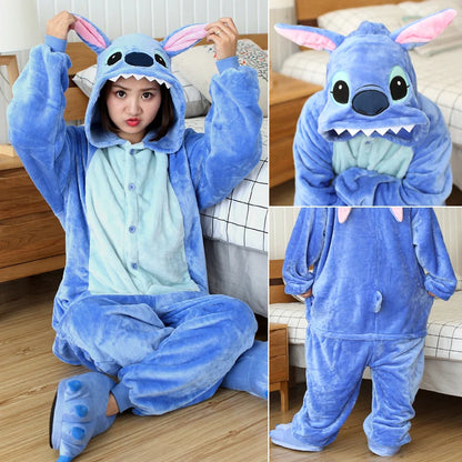 Kigurumi Stitch Cartoon Pajamas Onesies For Adults Women Men Animal Pyjamas Jumpsuits Christmas Halloween Cosplay Party Costumes