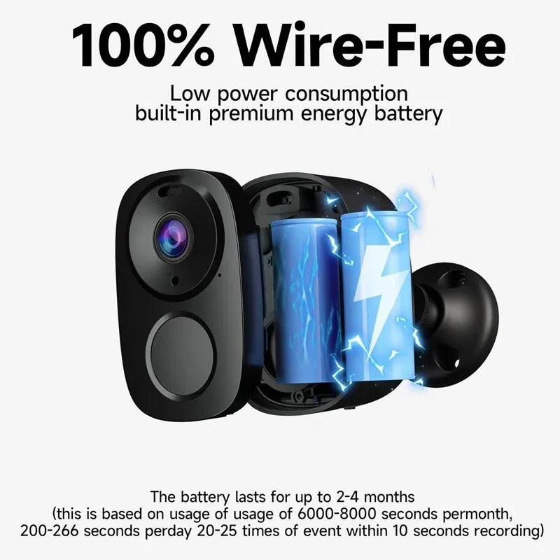 Security Cameras Wireless Outdoor 2K Battery Powered WiFi Camera AI Motion Siren Spotlight Color Night Vision IP66 Waterproof