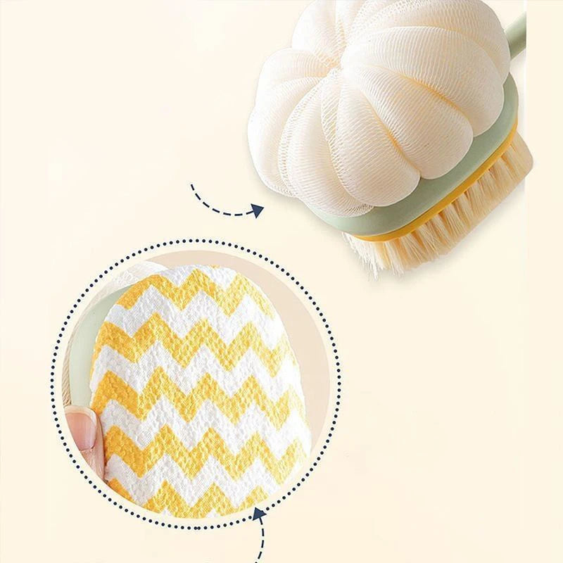 Rub Bath Brush Long Handle Rub Towel Rub Back Artifact Double-Sided Rub Soft Hair Bath Brush Detachable Bath Power