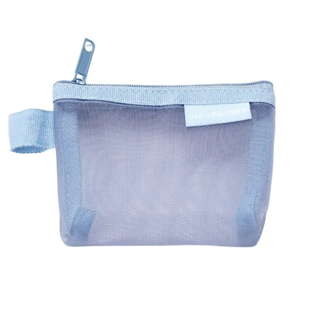 Mesh Coin Purse Key Lipstick Nylon Three-dimensional Coin Bag Small Item Storage Mini Cosmetic Bag Office