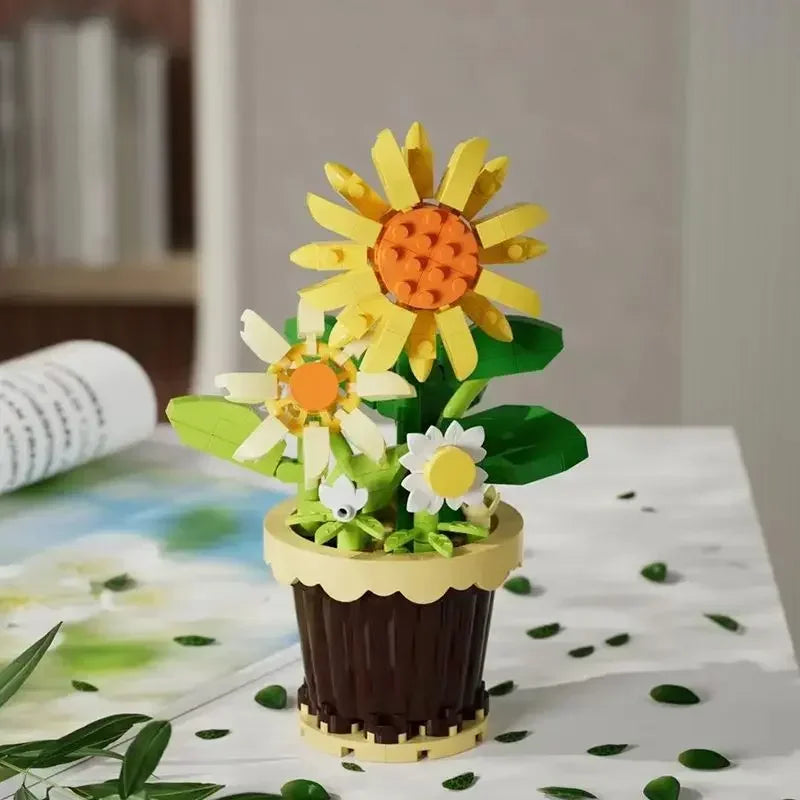 Mini Flower with Pot Micro Building Blocks Toys - Intricate Floral Details, Multiple Styles Available for Home and Office D¨¦cor