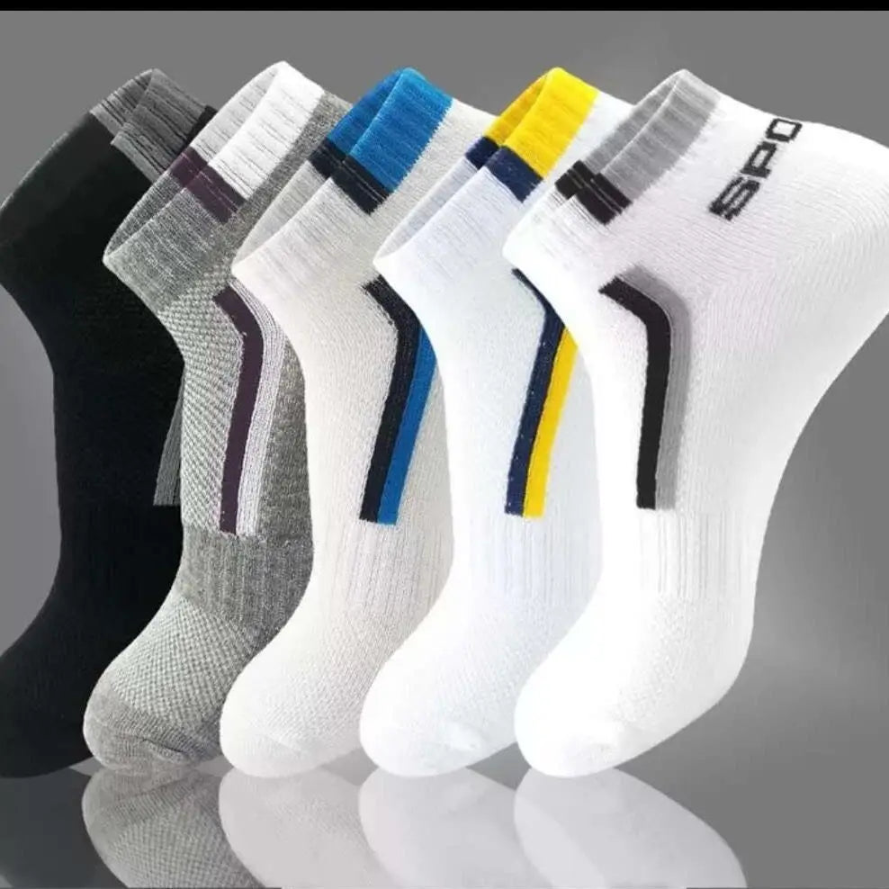 5 pairs of running men's socks, breathable, professional sports, sweat-absorbent, casual and comfortable socks