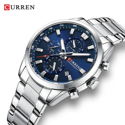 CURREN 8445 Men's Multifunctional Waterproof Wristwatch Calendar Business Men's Watch with Six Hands