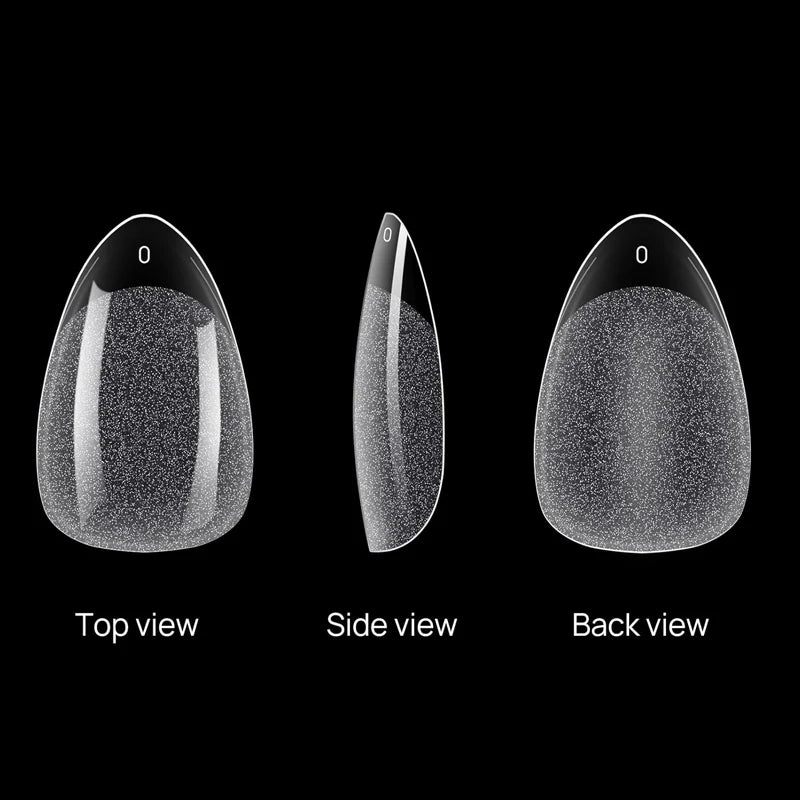 600Pcs Nail Tips Short Almond Shaped Half Matte Clear Acrylic False Nail Tips for Nail Extension Manicure Tools