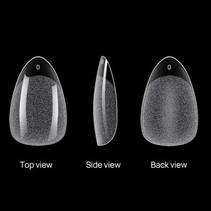 600Pcs Nail Tips Short Almond Shaped Half Matte Clear Acrylic False Nail Tips for Nail Extension Manicure Tools