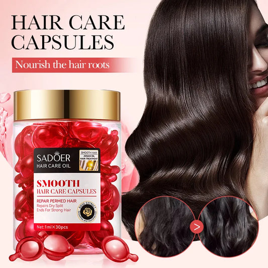 Hair Vitamin Capsule Hair Treatment Oil Repair Damaged Smooth Hair Care Serum Nourishing Keratin Complex Oil Hair Care Capsules