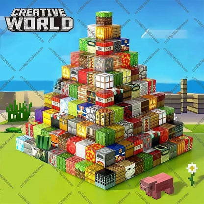 Magnetische Bausteine ​​Mine World Magnetwürfel-Set für Jungen und Mädchen, Kinder ab 3 Jahren, DIY-Modell, Kinder, STEM, sensorisches Spielzeug, Geschenk 