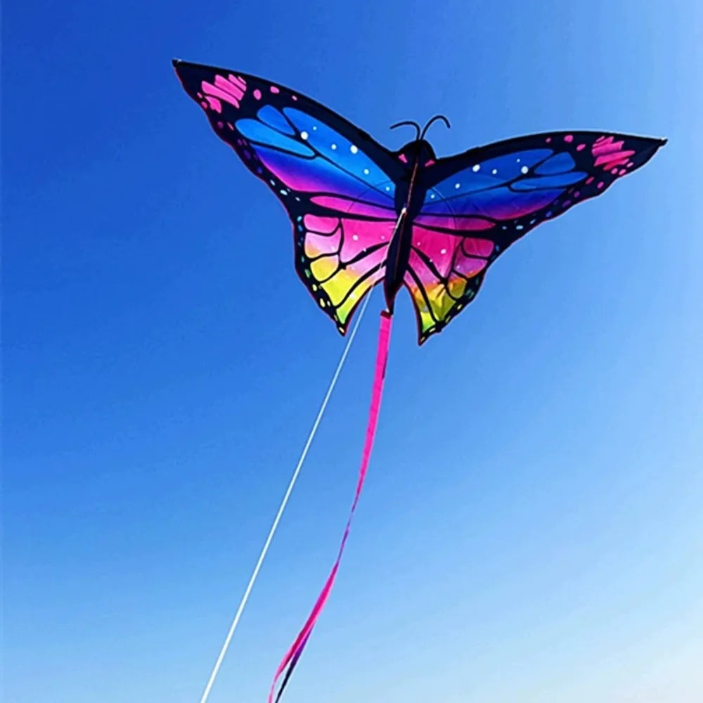 1.45m Colorful Butterfly Kite for Kids, Easy Steering & Stable Flight with String Line, Outdoor Sports Flying Toy
