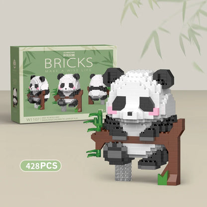 Creative DIY Assemable Animal Cute MINI Chinese Style Animal Panda Building Block Educational Boy Toys For Children Model Bricks