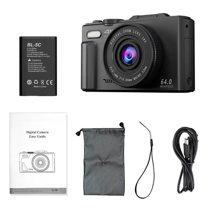 4K Digital Camera 64MP 3.0 Inch Rotatable Screen 18X Digital Zoom WiFi Vlog Camcorder Retro Video Recorder YouTub Webcam Cameras