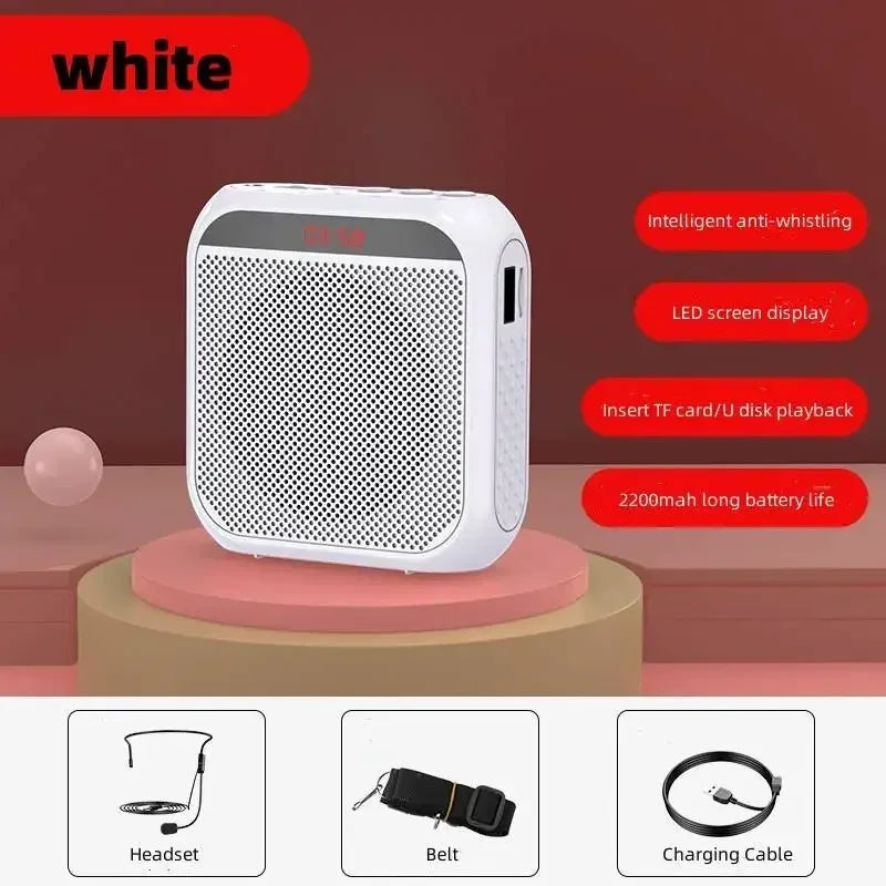XIKCU Portable Voice Amplifier Megaphone Mini Audio Speaker With Microphone Rechargeable Ultralight Loudspeaker For Teachers