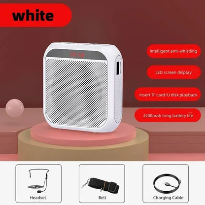 XIKCU Portable Voice Amplifier Megaphone Mini Audio Speaker With Microphone Rechargeable Ultralight Loudspeaker For Teachers